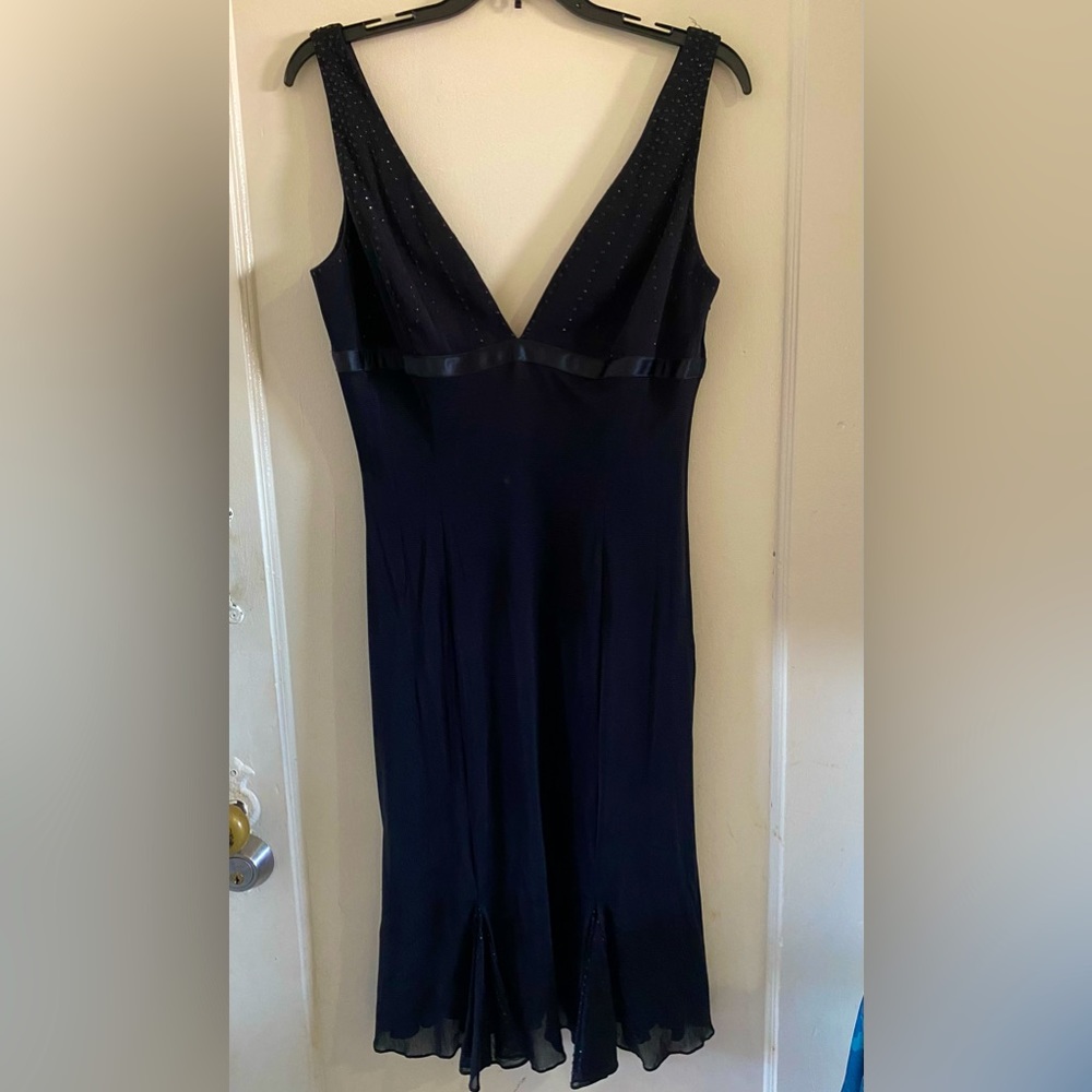 Vintage Basix II Black Beaded Cocktail Dress Size 12